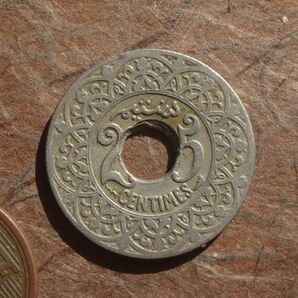 モロッコ 25Centimes 白銅 1924年 Y#34.3 (24.1mm, 4.8g)の画像1