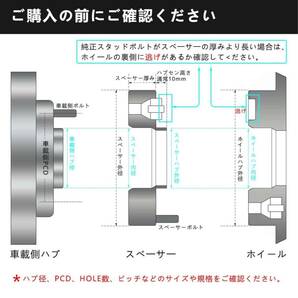 GAsupply 鍛造ワイドトレッドスペーサー PCD114.3 5H 内径60.1 M12XP1.5 厚さ20mm 【2枚セット】の画像5