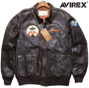 新品ラス1 2XL 定価9.35万▼ AVIREX A-2 馬革 レザージャケット 革ジャン フライトジャケット 茶 3L XXL LLL N2B N3B A-1 B-17 トップガン