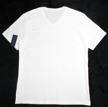 新品 日本サイズ XL ▼ トミーヒルフィガー TOMMY HILFIGER 綿100% Vネック Tシャツ 半袖シャツ 刺繍 メンズ LL 2L 白_画像5