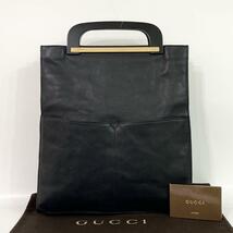 《大特価！》 GUCCI グッチ ハンドバッグ レザー ブラック ゴールド金具 自0325198_画像1