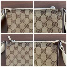 《大特価！》 GUCCI グッチ GG ショルダーバッグ キャンバス レザー ホワイト 9-28748_画像9