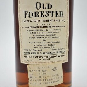 竜酒2635◆未開栓 OLD FORESTER オールド フォレスター 760ml 43度 バーボン ウイスキー 従価表記 古酒の画像5