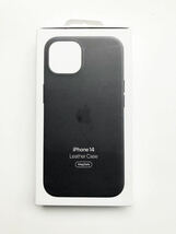 【送料無料】新品未使用 Apple 純正品 iPhone 14 レザーケース MagSafe対応 黒 ミッドナイト アップル純正_画像2