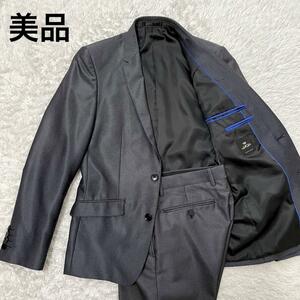 美品！！　圧倒的高級感　メンズ スーツセットアップ セマンティックデザイン Y4 グレー　シルバー　光沢　スーツ　ビジネス　結婚式