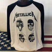 80年代バンド　メタリカ　METALICA L ラグラン　バンドTシャツ_画像1