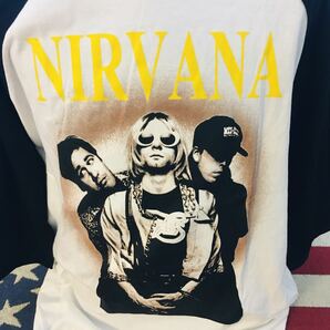 80年代バンド ニルヴァーナ Nirvana L ラグラン バンドTシャツ ..の画像2
