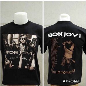 80年代バンド ボンジョビ BON JOVI L バンドTシャツ ロックTシャツの画像1