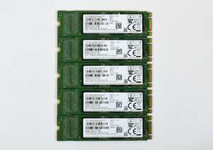 5個セット/SAMSUNG M.2 2280 SSD 256GB /SATA 600/PM871b/動作確認済み, 健康状態正常,フォーマット済み/中古品