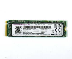 Union Memory (Lenovo純正品) M.2 2280 NVMe SSD 256GB /健康状態95%/累積使用1292時間/動作確認済み, フォーマット済み/中古品 