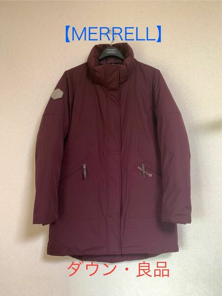 【MERRELL】メレルダウンジャケット ダウン 小豆マルーン L/100 S/M 良品