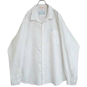 5683/美品 Tommy Bahama RELAX リネン100% 長袖シャツ 3XLビックサイズ キングサイズ●トミーバハマ●洗濯プレス済●ネコポス可●麻 古着