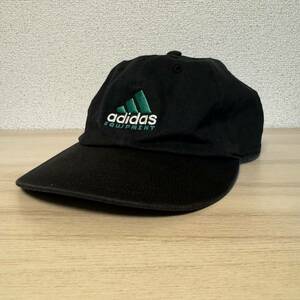 90s adidas EQUIPMENT キャップ 刺繍ロゴ ブラック アディダス イキップメント 帽子