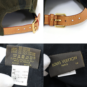 ルイ ヴィトン LOUIS VUITTON ヴィトン × シュプリーム コラボ キャンプキャップ カモフラージュ 迷彩柄 帽子 MP1875 【中古】Aの画像3