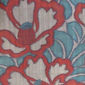 レトロポップ 大きな椿のアンティーク銘仙羽織の画像4