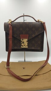 LOUIS VUITTON ルイヴィトン モノグラム モンソー ハンドバッグ 2way ショルダー ショルダーバッグ ブラウン ハンドバッグ