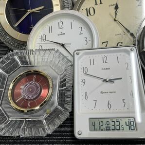 ジャンク品 時計 まとめ 置き時計 掛け時計 目覚まし 電波時計 昭和 レトロあり CITIZEN SEIKO CASIO HOYA あり K-0412-04の画像4