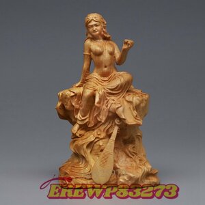 木彫り 女神 ヌード 美少女 裸婦像 女性像/彫刻工芸品/手作りデザイン/文遊びの手/置物