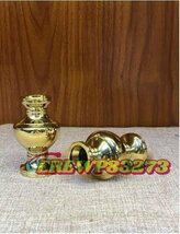 「密教法具 寺院用仏具」華瓶一対 真鍮製 高さ： 8cm_画像2