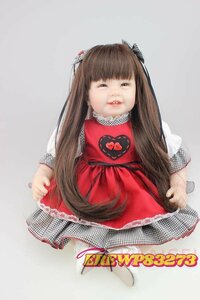 リボーンドール リアル 赤ちゃん人形 トドラードール ベビードール 55cm 高級 かわいい 笑顔 ロングヘアー ドレス