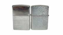 ZIPPO ジッポ●オイルライター 2点セット●シルバー ブラッシュクローム 艶消し 1993年製 2001年製 ロゴ ヴィンテージ ダイヤモンドヘッド_画像2