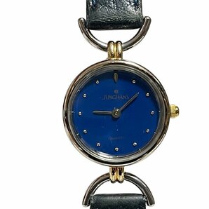 ユンハンス JUNGHANS●レディース腕時計●JK-817L●クオーツ ネイビー×ゴールド 紺文字盤 ロゴ ラウンド型 SS 23㎜の画像1