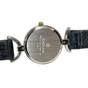 ユンハンス JUNGHANS●レディース腕時計●JK-817L●クオーツ ネイビー×ゴールド 紺文字盤 ロゴ ラウンド型 SS 23㎜の画像3