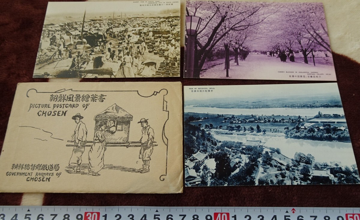 rarebookkyoto h264 戦前朝鮮 風景 絵葉書 三枚 総督府鉄道局 1920年 写真が歴史である, 絵画, 日本画, 花鳥, 鳥獣