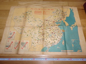 Art hand Auction rarebookkyoto 1F256 Bibliografía Gran Patria Mapa en color Okue Susum Ge Zuxian 1959 Shanghai Wenhuibo Fujian Bund Ciudad Prohibida Obra maestra País, cuadro, pintura japonesa, flores y pájaros, pájaros y bestias