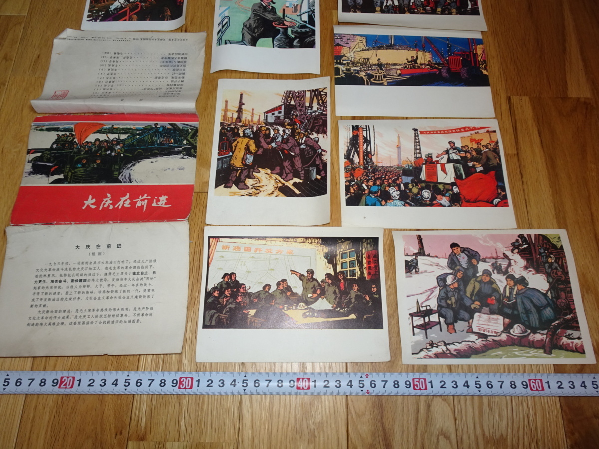 rarebookkyoto H295 新中国 画片 大慶在前進 12枚セット 文革 1976 年 北京人美 沈尭伊 毛主席, 絵画, 日本画, 花鳥, 鳥獣