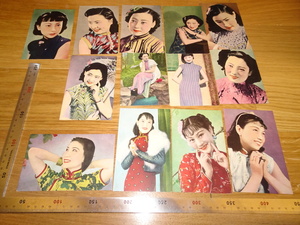 Art hand Auction Rarebookkyoto 2F-B201 Исторические открытки Красивые женщины той эпохи 13 штук Военная почта Около 1930 года Шедевр Шедевр, рисование, Японская живопись, пейзаж, Фугецу