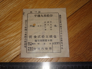 Rarebookkyoto　2F-A284　李朝朝鮮　ソウル　平壌丸　乗船券　　　電車切符コレクション　194　年頃　名人　名作　名品