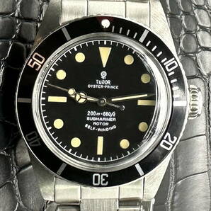 TUDOR ビンテージ８ｍｍデカリューズ ノンガード 小薔薇サブボンドモデル 7924 赤TOPベゼルミラーダイヤル 精度OK!!/5連予備ブレス付の画像5