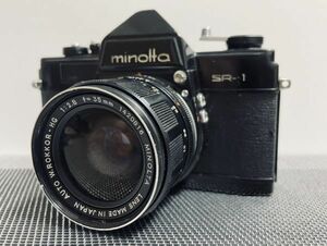 MINOLTA SR-1 1:2.8 フィルム カメラ ブラック ボディ レンジ f＝35mm ミノルタ レトロ 撮影 写真 一眼レフ /K029