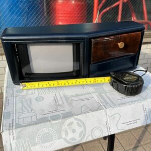 メルセデスベンツ　w126 ダッシュボード　　サイドボックス　テレビ　ナショナル ブラウン管テレビ 当時物　貴重　紺色