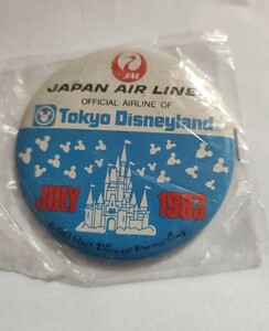 1983年 東京ディズニーランド グランドオープン年 缶バッジ オフィシャルエアライン記念 