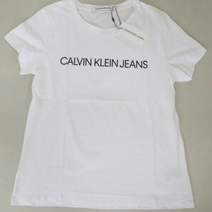 ＊お買い得新品 カルバンクライン ジーンズ Calvin Klein Jeans ロゴプリント 半袖 Tシャツ コットン サイズM(レディスXL)ホワイト MCT1183の画像5