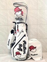 在庫セール★マルボンゴルフ　malbon golf キャディバッグ　スタンドキャディバッグ※写真転載禁止※ホワイト_画像1