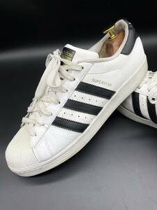  удар старт! Vintage freak ожидание модель![ Adidas / super Star ] высококлассный прекрасное качество кожа спортивные туфли! белый × черный /jp27.5cm