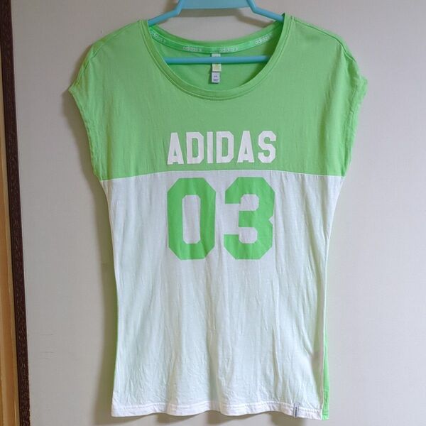 adidas レディースフレンチ袖Tシャツ Lサイズ