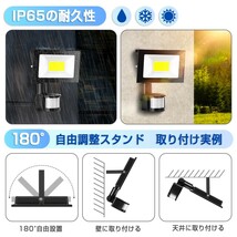 送料込 4台 30W 300W相当 LED 投光器 センサーライト 人感センサー 防犯ライト コンセント式 昼光色 6000K IP65防水 85-120V 広角 KNL-30_画像4