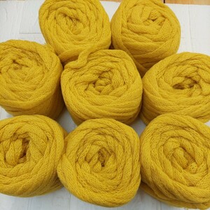100円〜 エクトリー 毛糸 手芸材料 編み物◆ジャンボアルパカ 黄色・8玉