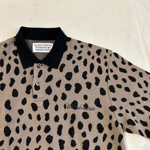 24SS 新品 WACKO MARIA ワコマリア LEOPARD JACQUARD KNIT POLO SHIRT ニットポロシャツ の画像2