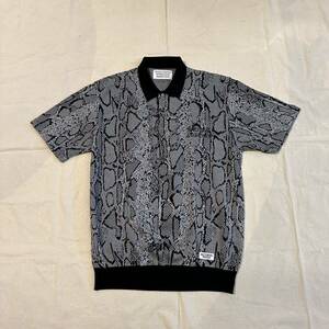 24SS 新品 WACKO MARIA ワコマリア PYTHON JACQUARD KNIT POLO SHIRT ニットポロシャツ L GRAY