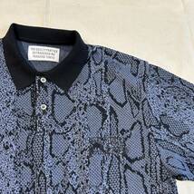 24SS 新品 WACKO MARIA ワコマリア PYTHON JACQUARD KNIT POLO SHIRT ニットポロシャツ L NAVY_画像2