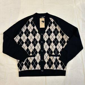 24SS 新品 RATS ラッツ way of life ARGYLE CARDIGAN アーガイル柄カーディガン BLACK L