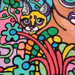 猫 ネコ科 カラカル 哺乳類 アフリカ 手描き ジミー大西好き 真作 一点物 原画 動物画 絵画 インテリア キモかわ アクリル画の画像6