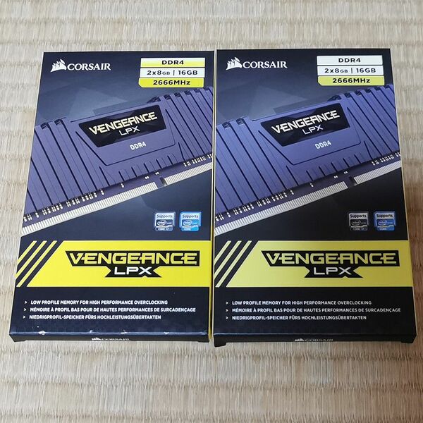 ★動作確認済 Corsair Vengeance LPX 32GB(8GBx2 2セット 4枚) DDR4 コルセア メモリ