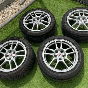 直接取引歓迎 ランサーエボリューション 純正ホイール ENKEI製 8J+38 ADVAN FLEVA 235/45R17 バリ溝 4本セット CT9A CT9W 流用の画像1