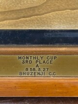 HG604 送料無料 MONTHLY CUP 3RD PLACE SHUZENJI G.C 真作 額縁 金色 木製_画像3